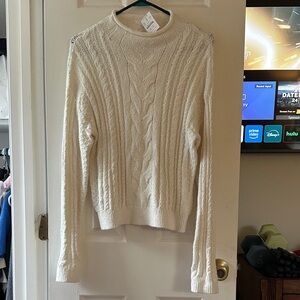 J. Crew Cream Cable Knit Turtleneck Sweater